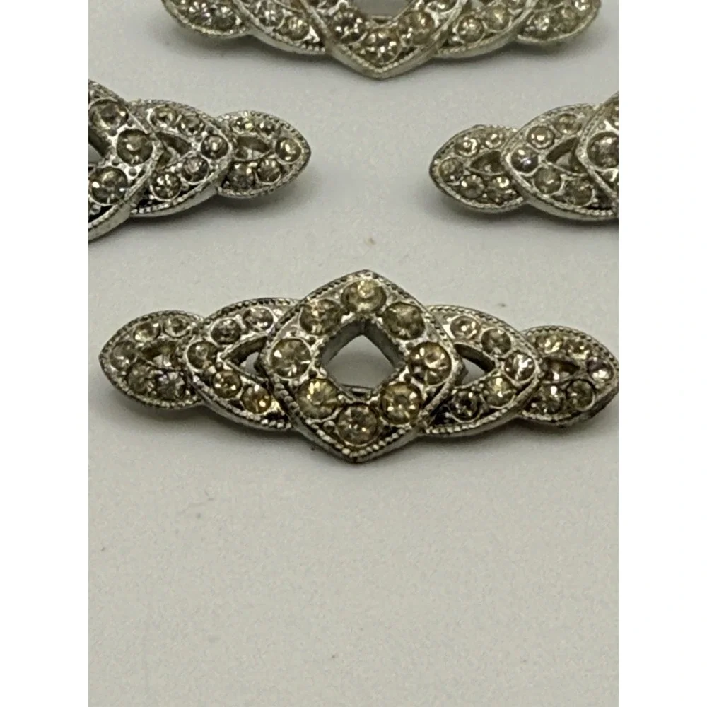 Vintage Bar‎ Brooch Lot of Four Goody Pat Pending Clear Rhinestone READ